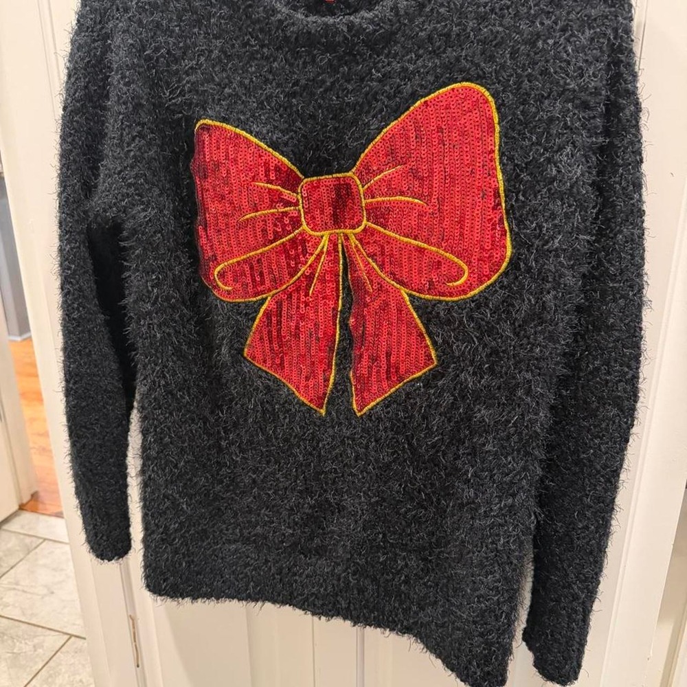 Christmas Red Bow Sweater